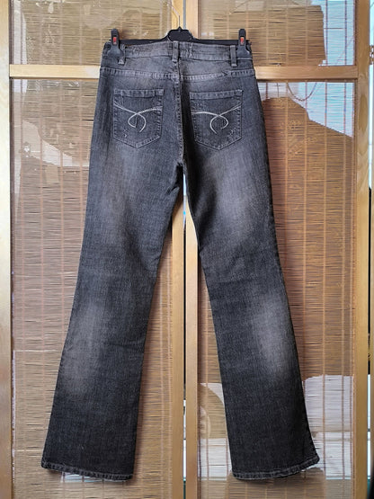 Y2K Grey-Black Bootcut Jeans – Colours of the World