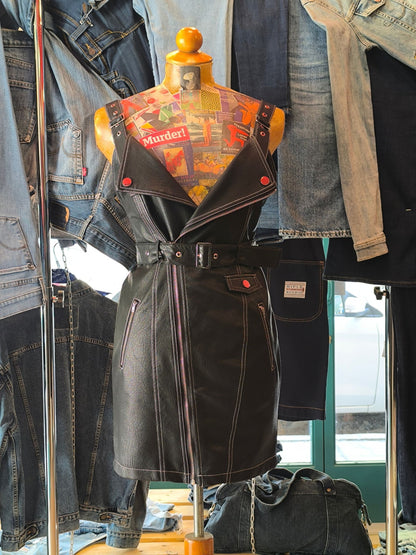 Nasty Gal Collection – Faux Leather Biker Mini Dress