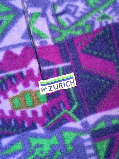 Vintage Zurich 90s Geometric Half-Zip Fleece Pullover