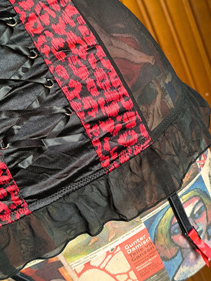 Playboy Black Red Satin & Mesh Corset – Y2K Era