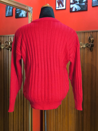 Vintage Red Cable Knit Sweater