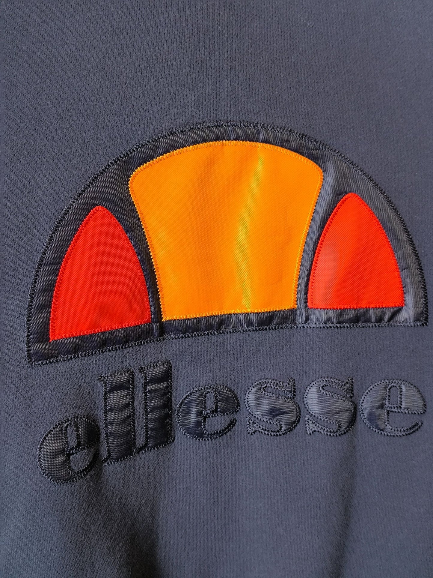 Ellesse Navy Sweatshirt – Retro Revival Logo & Striped Hems (2010s)