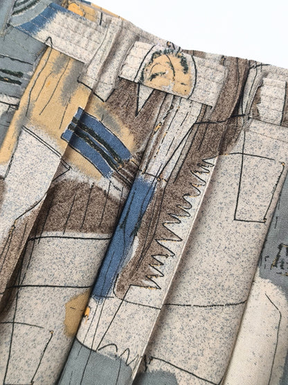 Vintage Spängler Skirt in Pure New Wool with Abstract Print