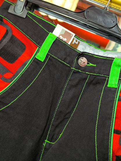 Deadstock Stuka Black Wide Leg Baggy Pants – 90s–Early 2000s Original Skate Streetwear