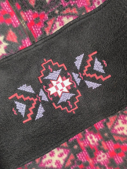 Vintage 90s Unisex Geometric Fleece Half-Zip Pullover