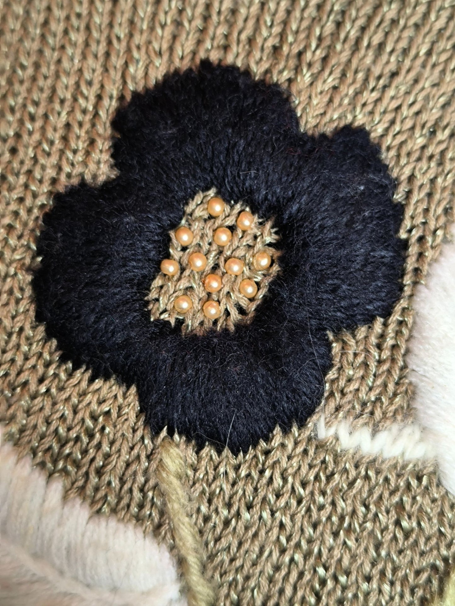 Vintage Rolofs Linea Donna Sweater with Embroidered Floral Motif – 1980s