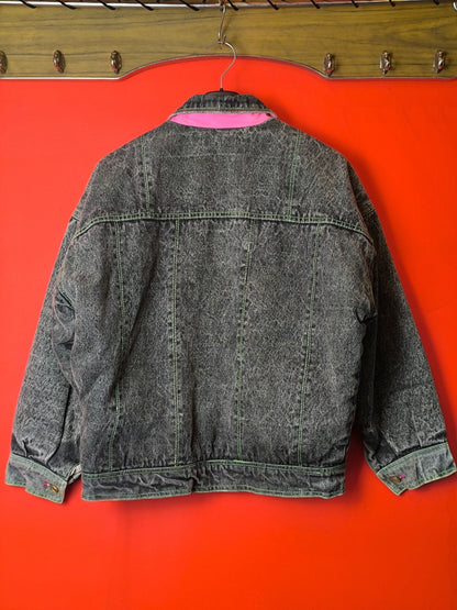 Neon Acid-Wash Sherpa Denim Jacket – Jean Bell (Late 80s/90s)