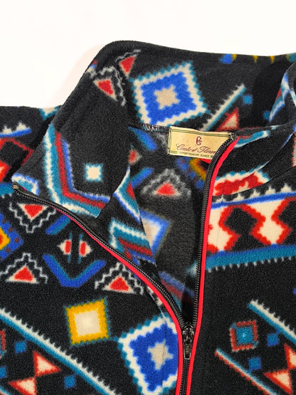 Vintage Unisex Conte of Florence Aztec Fleece Half-Zip Pullover (XL)