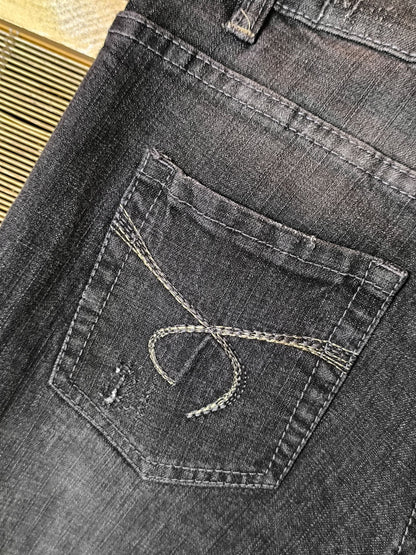 Y2K Grey-Black Bootcut Jeans – Colours of the World