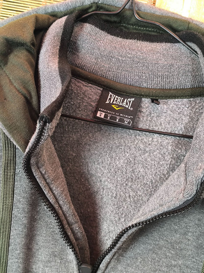 Everlast Zip-Up Hoodie in Grey with Logo Sleeve Print