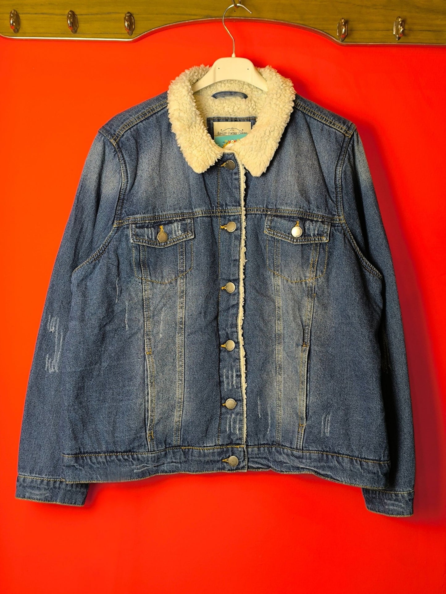 Women’s Winter Sherpa Denim Jacket – Ashley Vintage Charm