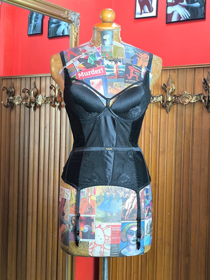 Y2K Playboy Satin & Lace Corset with Garters