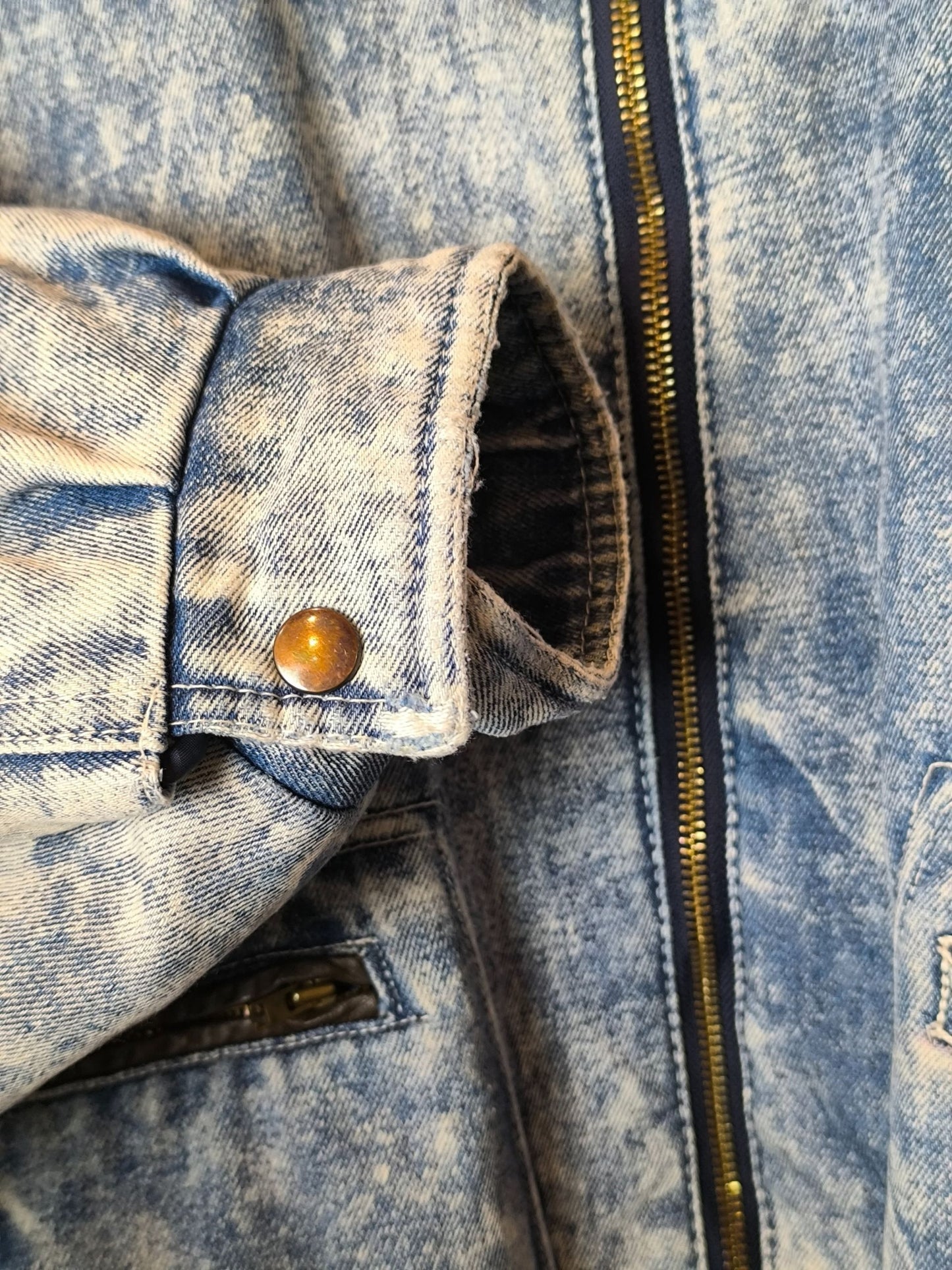 Unisex Acid-Wash Vintage Sherpa Denim Jacket