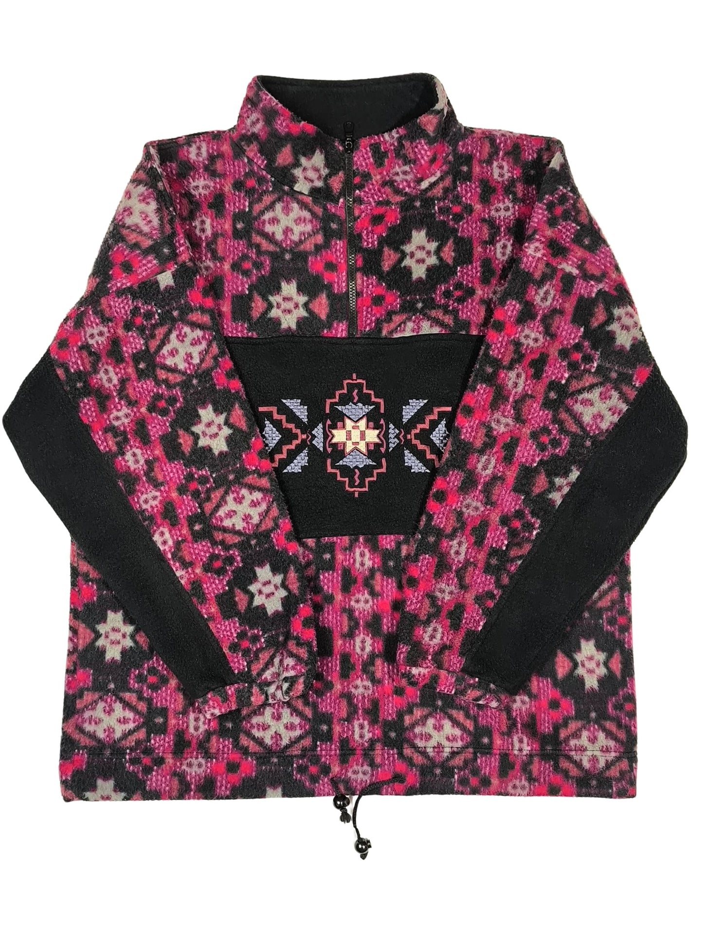 Vintage 90s Unisex Geometric Fleece Half-Zip Pullover