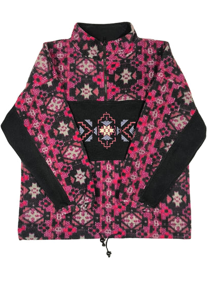 Vintage 90s Unisex Geometric Fleece Half-Zip Pullover