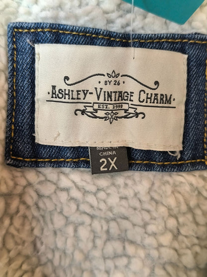 Women’s Winter Sherpa Denim Jacket – Ashley Vintage Charm
