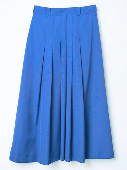 Vintage Lady Mohr Pleated Midi Skirt in Electric Blue