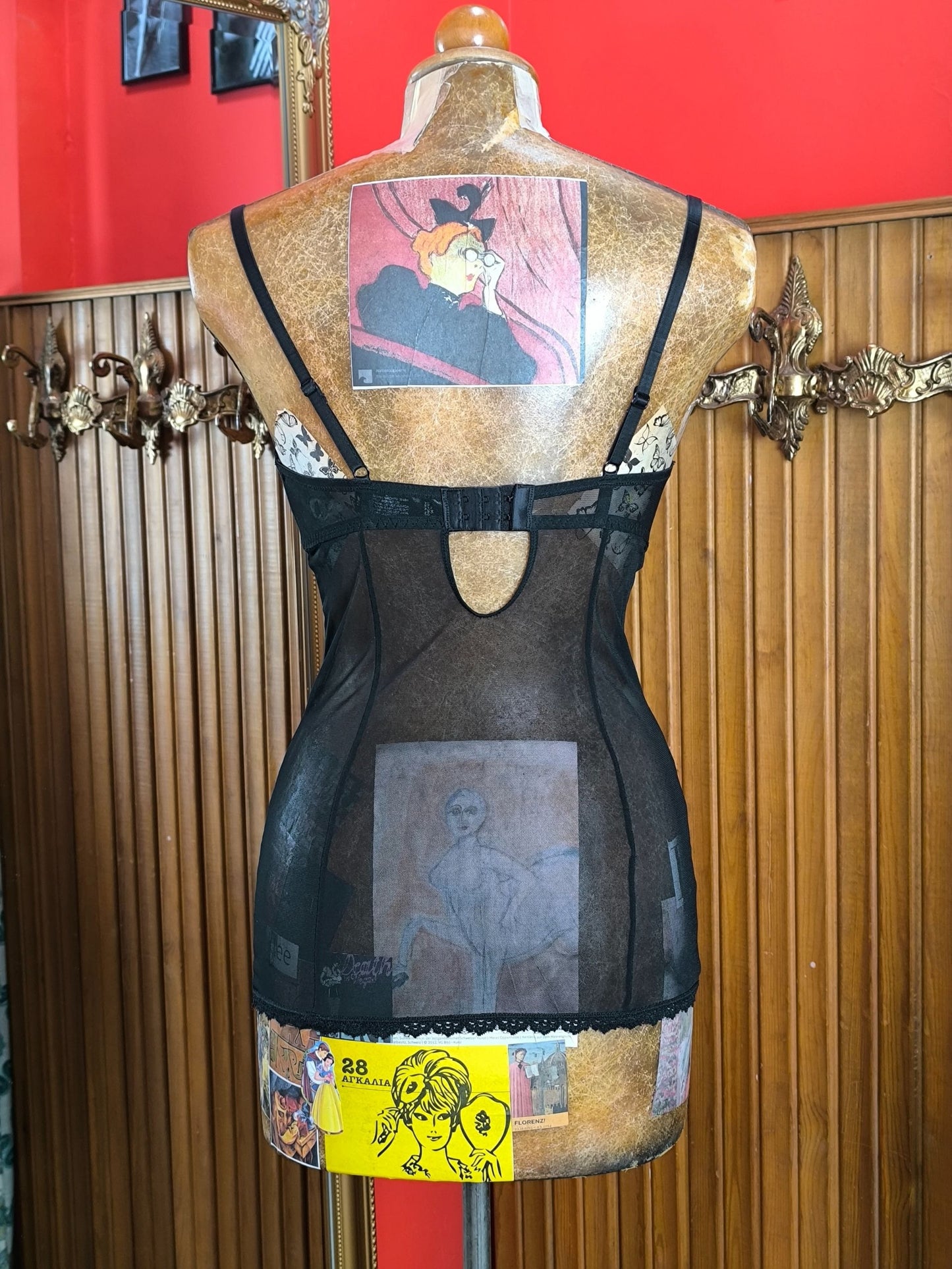 Y2K ed.it.ed Co-Ordinates Black & Red Lace Slip Dress