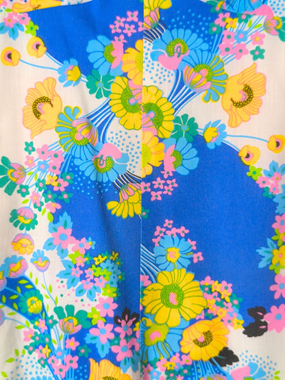 Psychedelic Floral 70s Sleeveless Dress – Diolen by DuPont