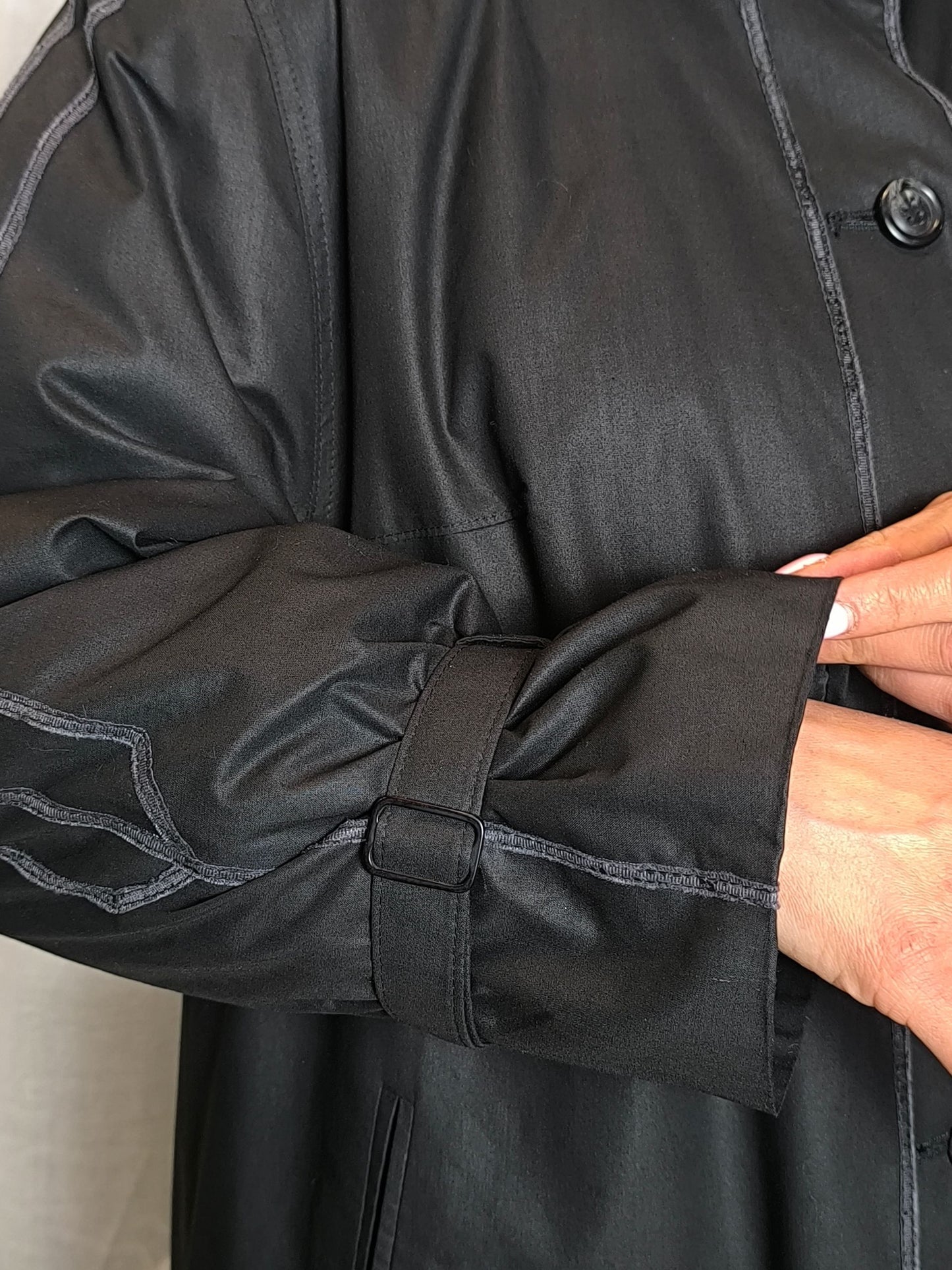 Vintage "Creation Karner" Black Minimal Trench Coat
