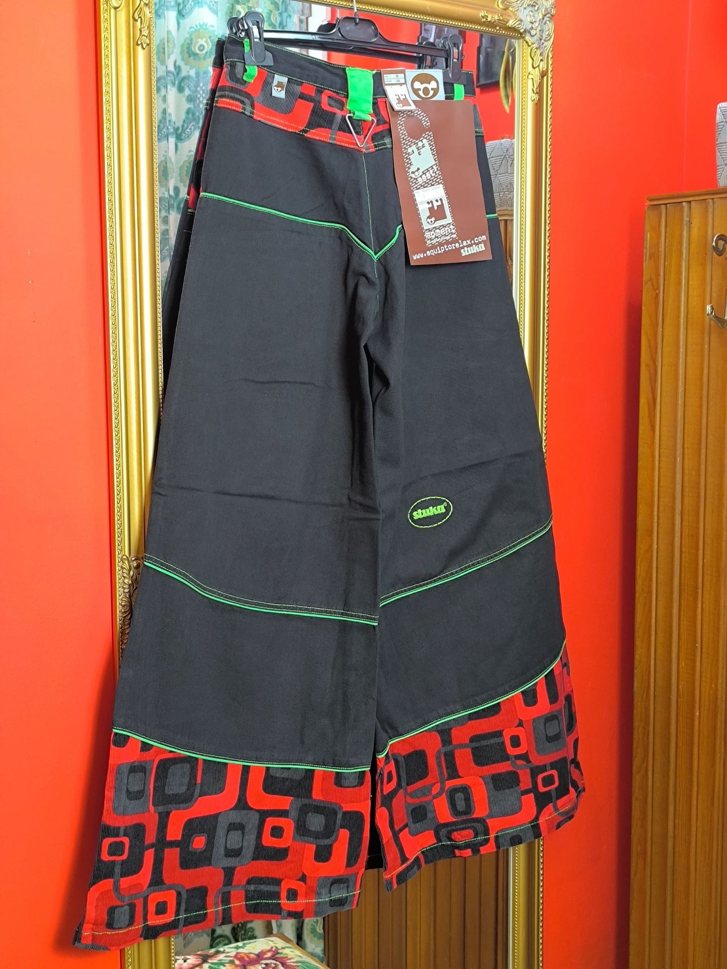 Deadstock Stuka Black Wide Leg Baggy Pants – 90s–Early 2000s Original Skate Streetwear