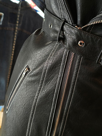 Nasty Gal Collection – Faux Leather Biker Mini Dress