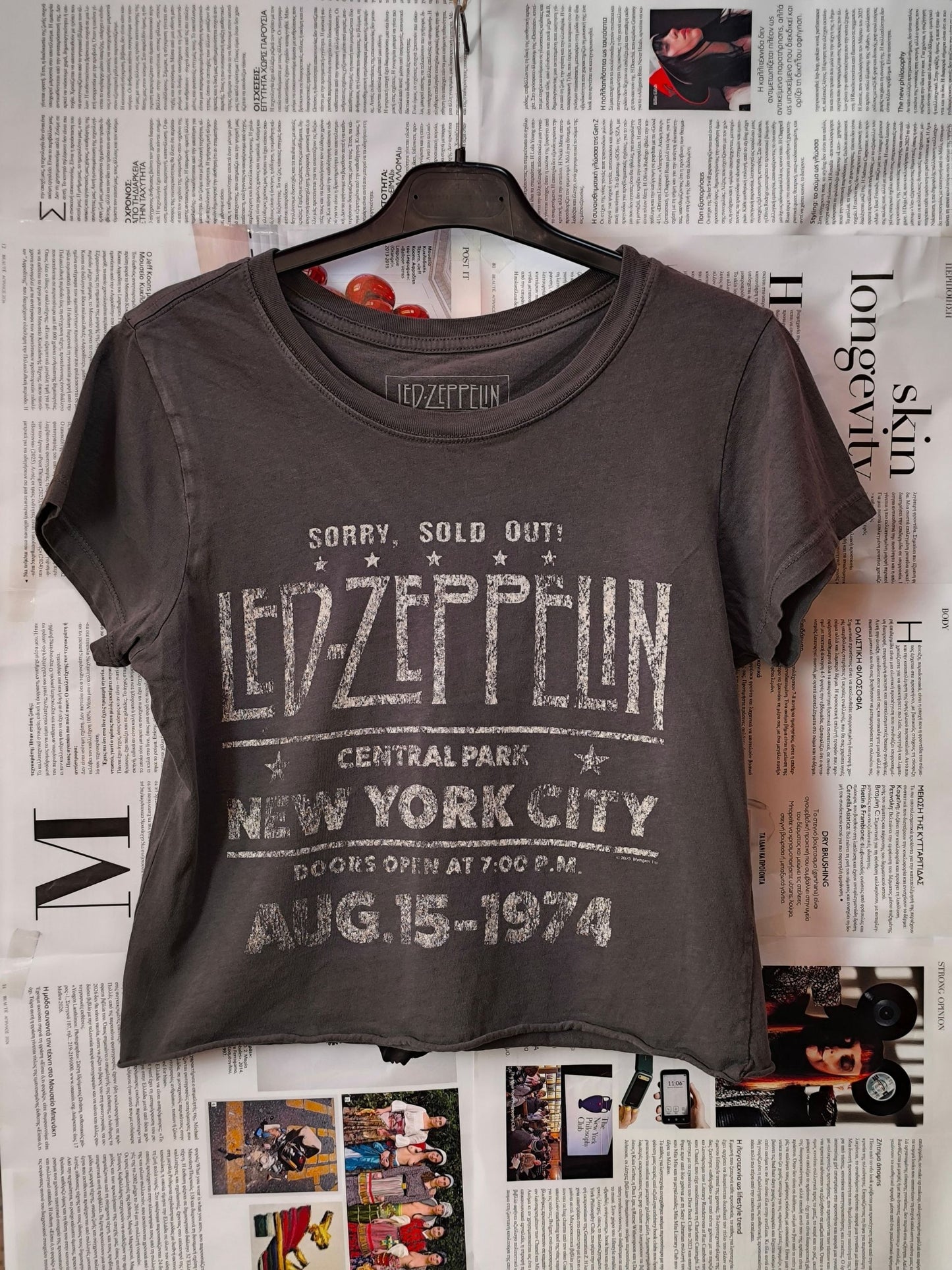 Led Zeppelin “Central Park 1974” Cropped Band T-Shirt