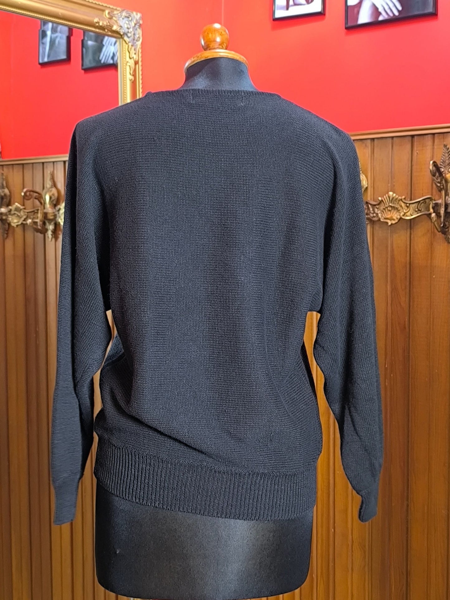 PREGO 80s Sweater with Velvet & Beaded Details