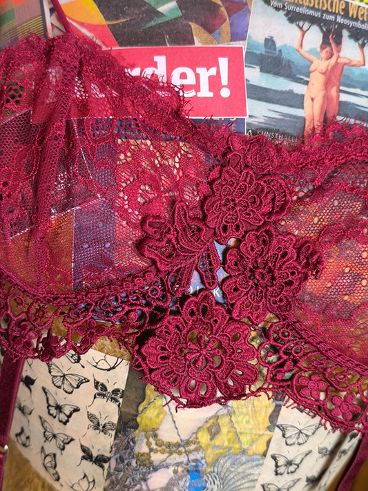 Widow Burgundy Lace Babydoll Lingerie Top