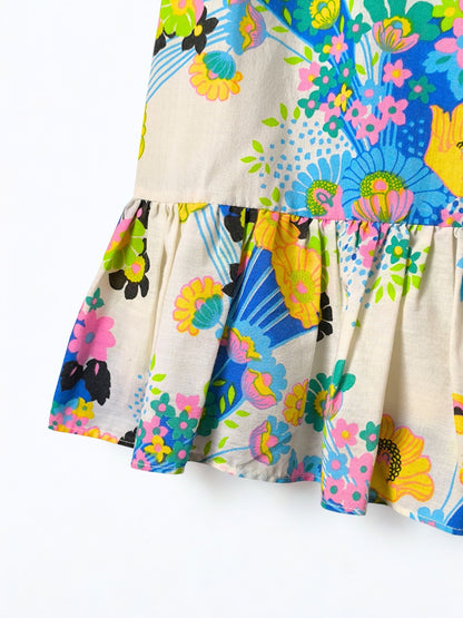 Psychedelic Floral 70s Sleeveless Dress – Diolen by DuPont