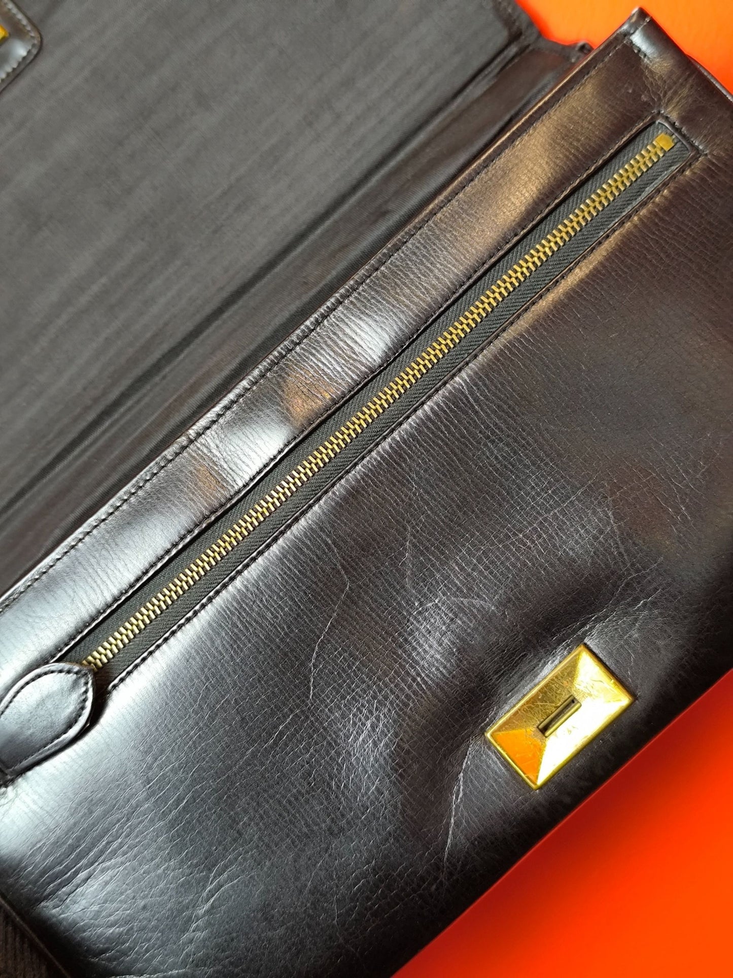 Classic 1960s Black Leather Shoulder Bag