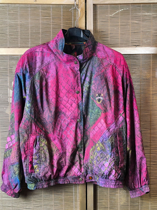 Vintage Sun Ice Abstract Multicolor Windbreaker Jacket (M fits M/L, 80s–90s)