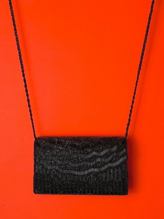 Black Beaded Evening Bag - Late 90s–Early 2000s