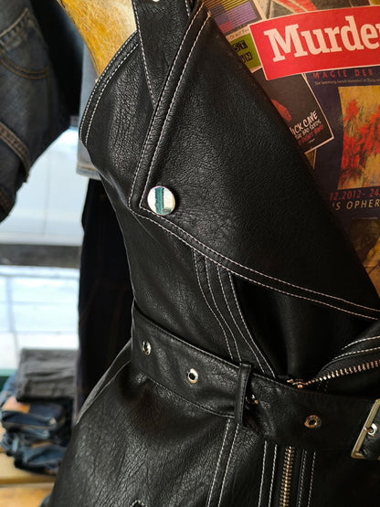 Nasty Gal Collection – Faux Leather Biker Mini Dress