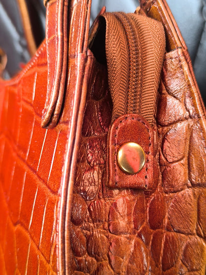 Vintage Croc-Effect Shoulder Bag – Late 1990s / Early 2000s