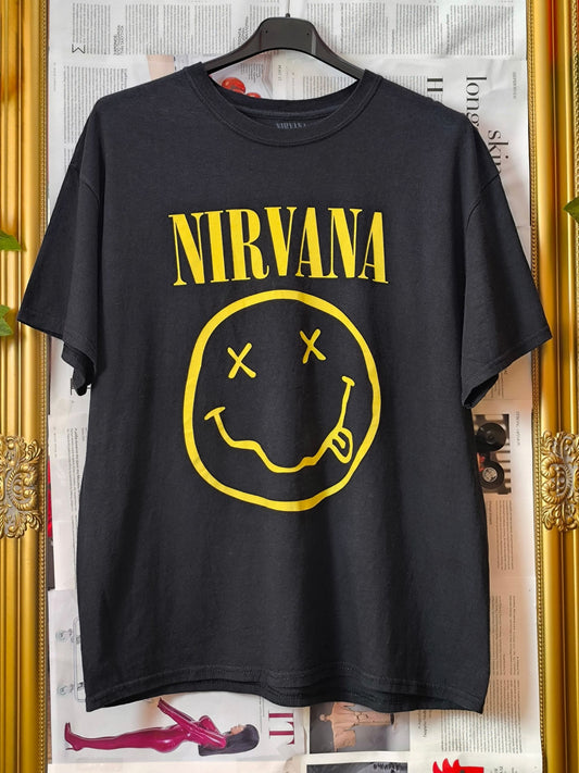 Nirvana Smiley Face Black T-Shirt