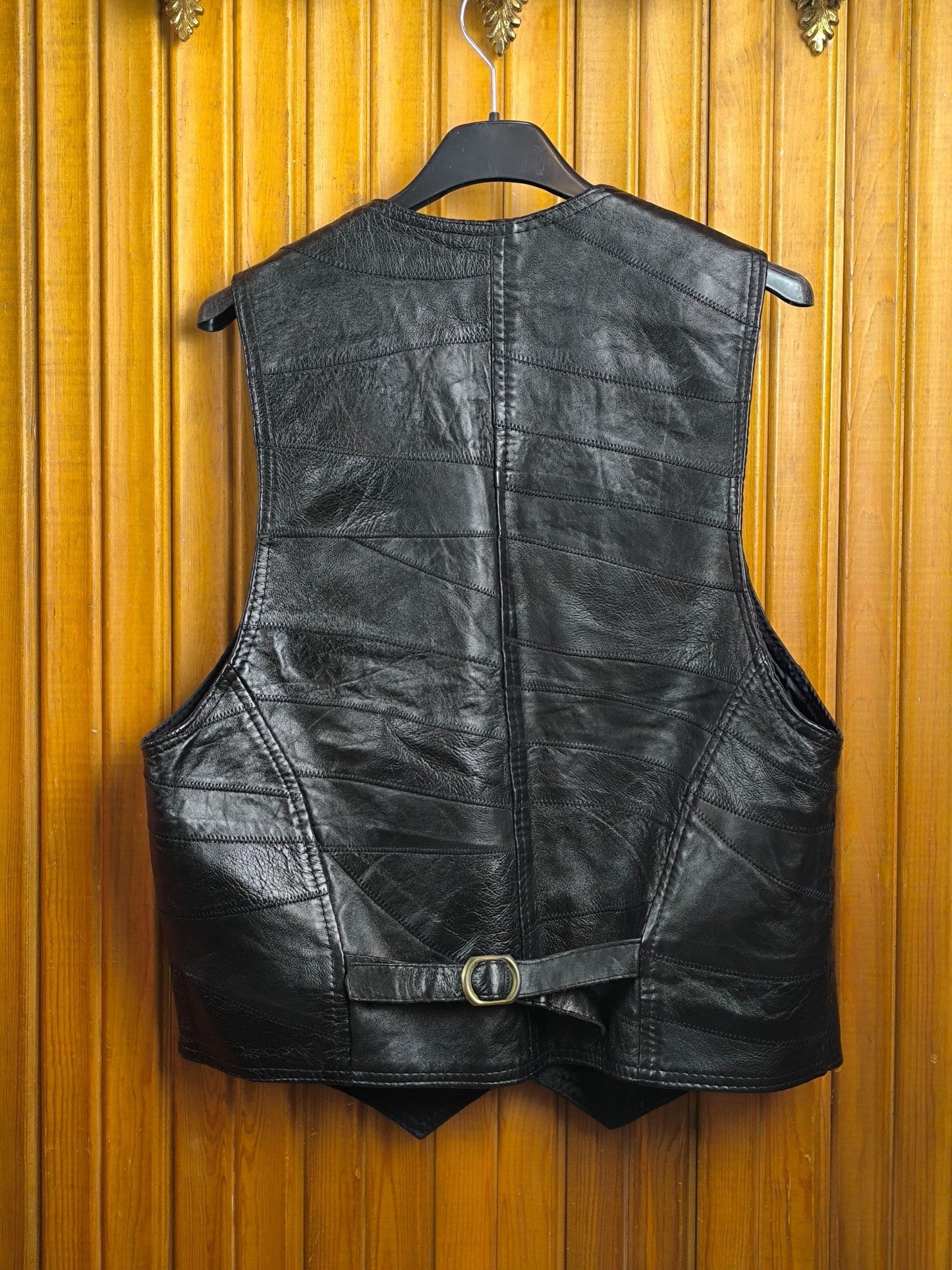 Vintage 90s Elazar Leather Vest – Genuine Black Biker Style