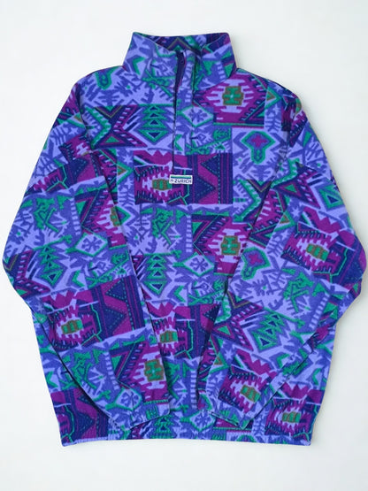 Vintage Zurich 90s Geometric Half-Zip Fleece Pullover