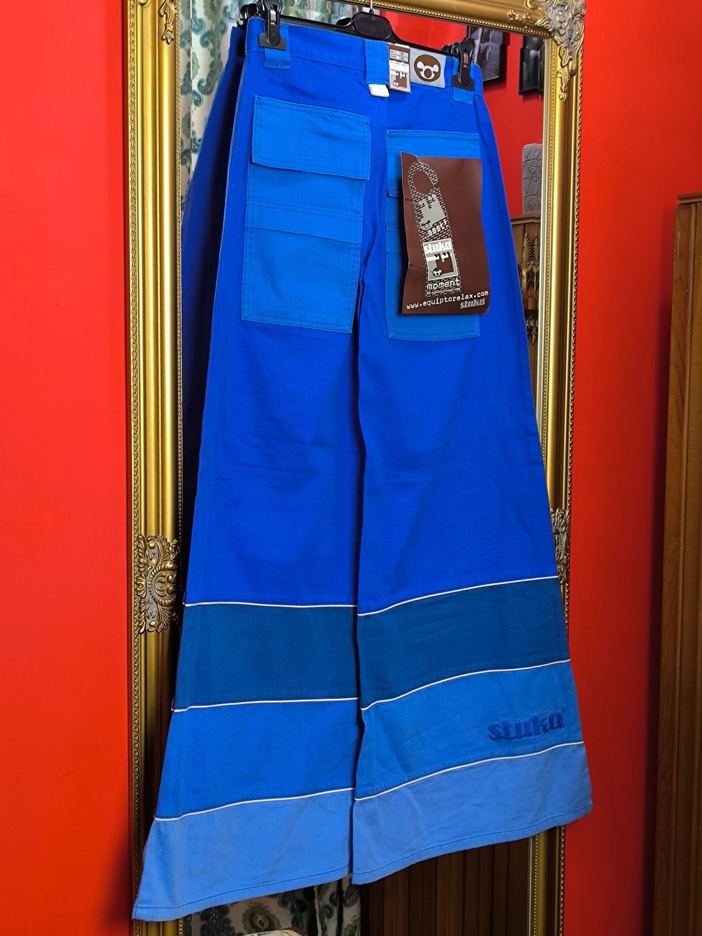 Deadstock Stuka Blue Wide Leg Baggy Pants – 90s–Early 2000s Original Skate Streetwear