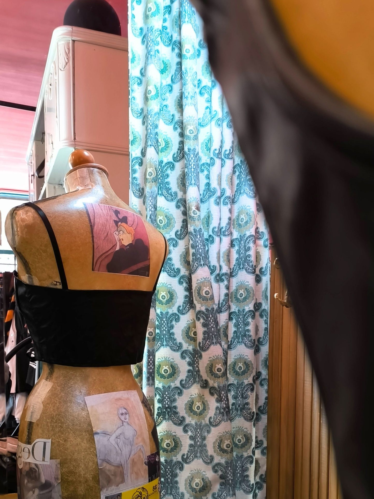 Black Faux Leather Lace-Up Corset Top — Y2K Inspired