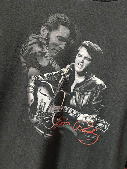Vintage Elvis Presley Black Graphic T-Shirt — Size S