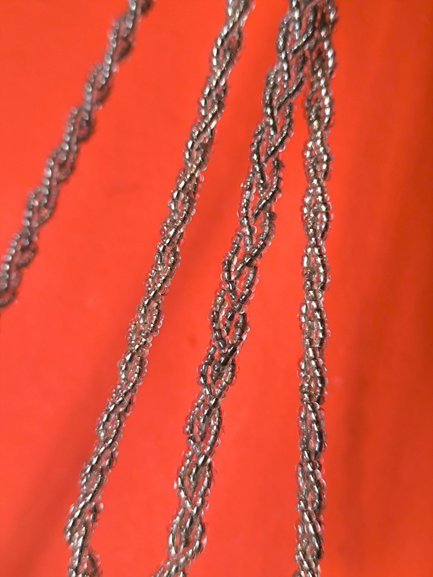 Vintage 1980s–1990s silver beaded evening bag