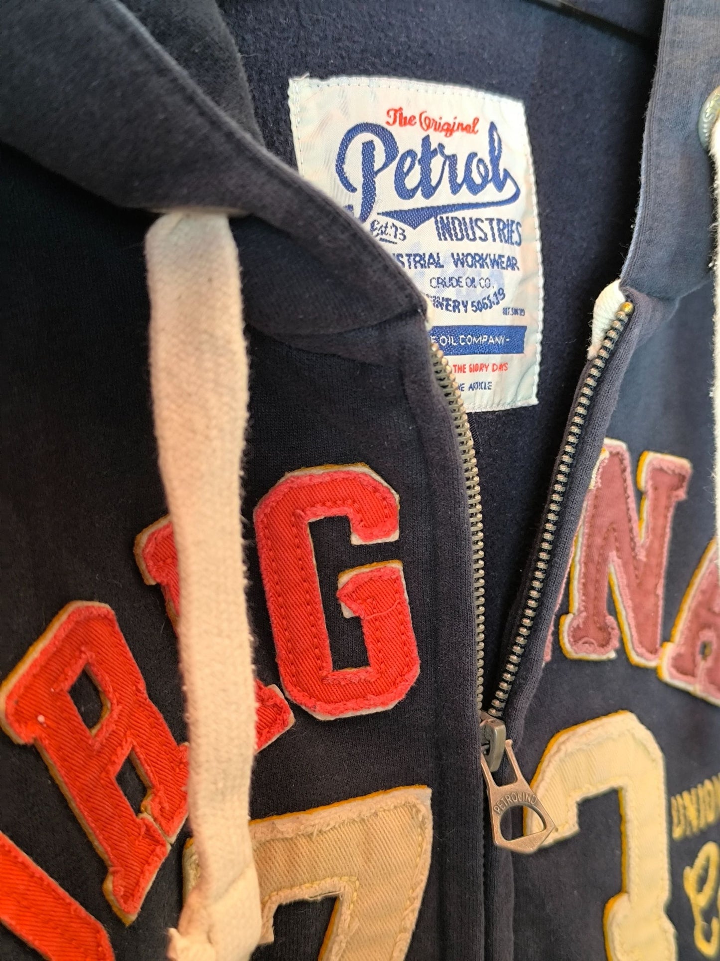 Petrol Industries Navy Zip-Up Hoodie "Original 73" – Size M (Early 2010s)