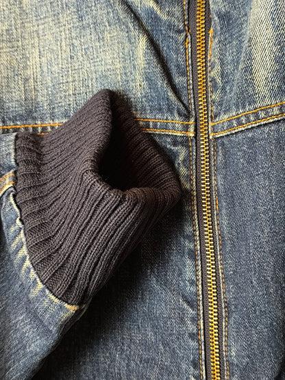 Men’s Iced-Wash Sherpa Bomber Jacket – Melting Pot - Late 80s – Early 90s Italian streetwear outerwear