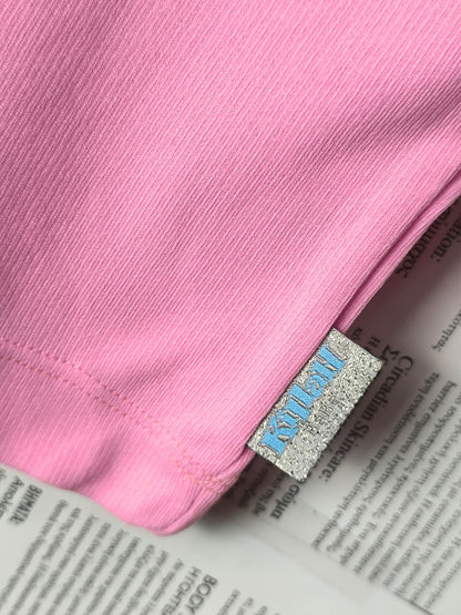 Deadstock Y2K Killah Babe Reflective Stripe Crop Tank Top - Pink