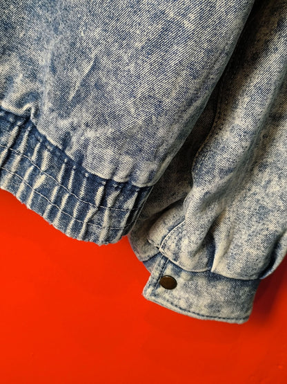 Unisex Acid-Wash Vintage Sherpa Denim Jacket