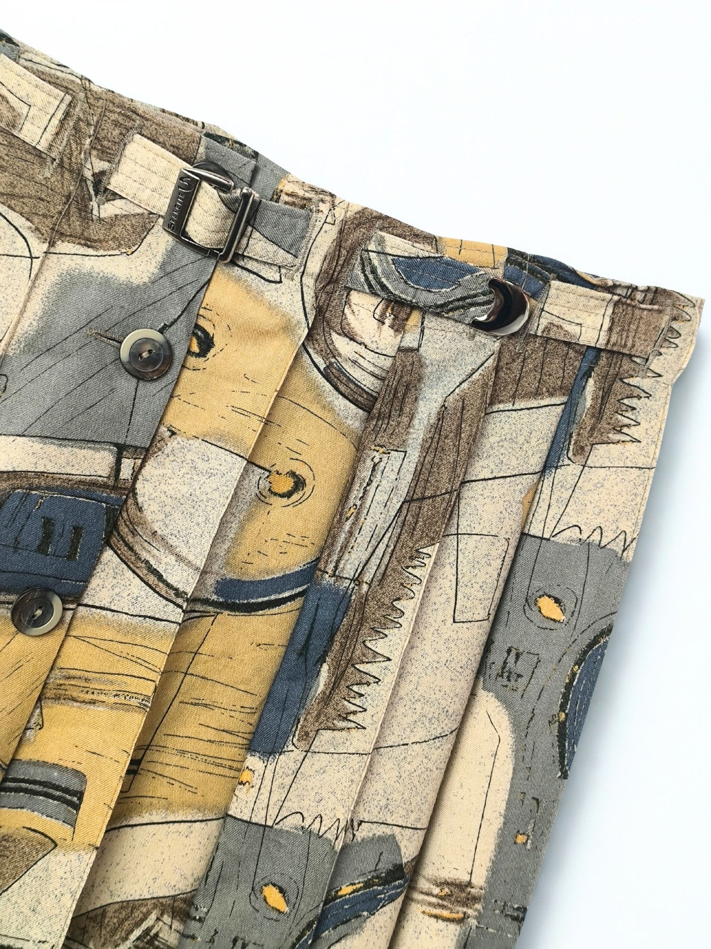 Vintage Spängler Skirt in Pure New Wool with Abstract Print