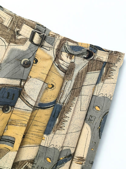 Vintage Spängler Skirt in Pure New Wool with Abstract Print