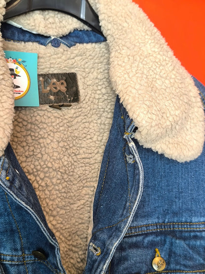 Lee Vintage Sherpa-Lined Denim Jacket with Detachable Collar