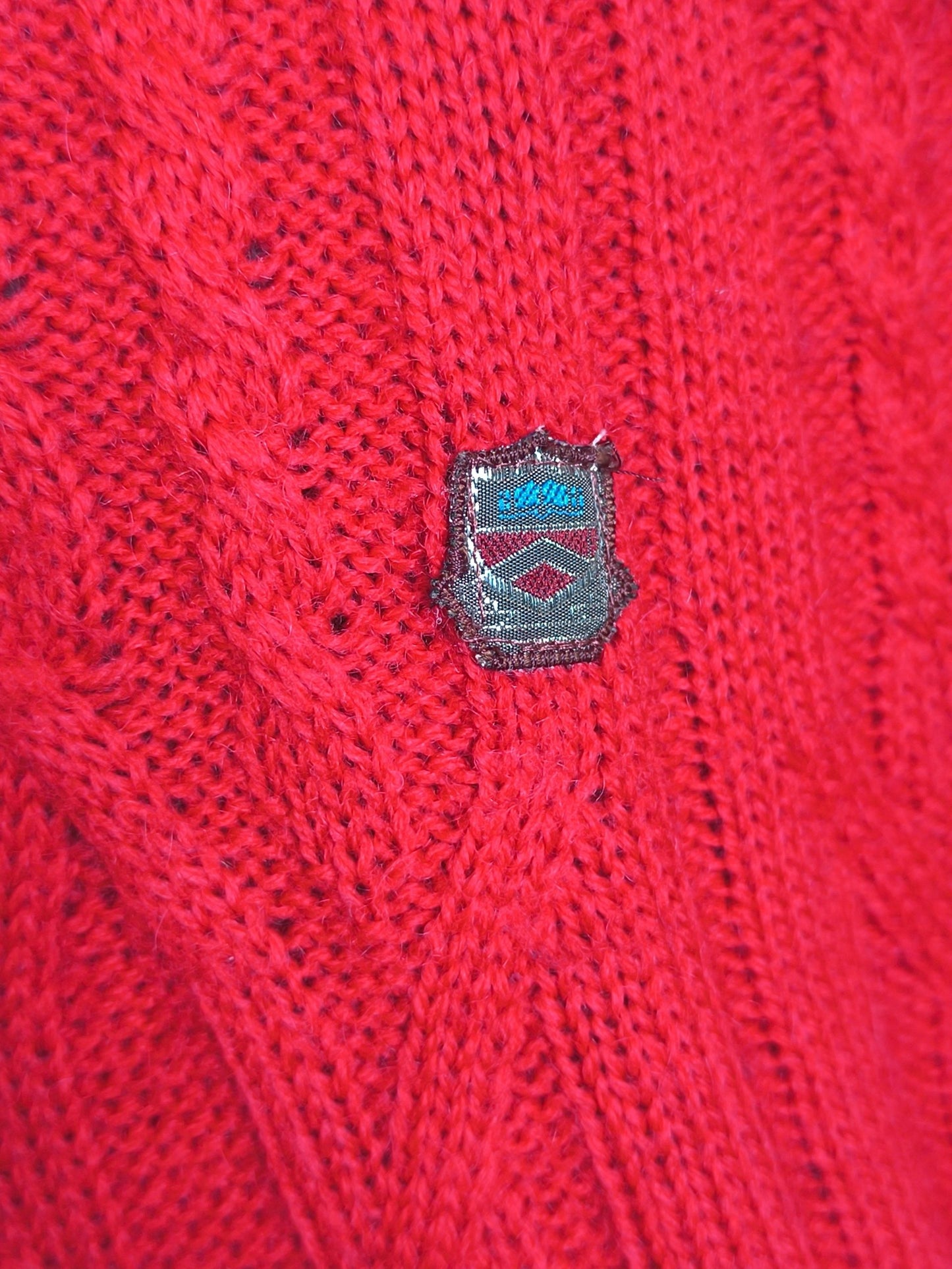 Vintage Red Cable Knit Sweater